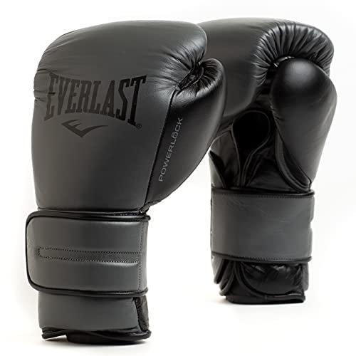 EVERLAST(エバーラスト)　Powerlock 2 PRO トレーニング・ボクシンググローブ（オールレザー/本革製）/グレー×ブラック-  ボクシング・格闘技用品　ボックスエリート