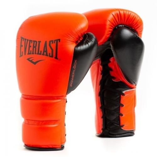 EVERLAST(エバーラスト) Powerlock 2 PRO トレーニング・ボクシンググローブ（オールレザー/本革製）：レースアップ/レッド-  ボクシング・格闘技用品 ボックスエリート