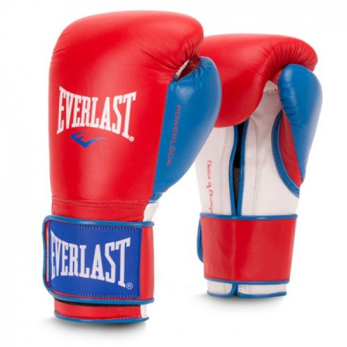 EVERLAST(エバーラスト)　Powerlock 　スパーリング＆トレーニング・ボクシンググローブ（オールレザー/本革製）/レッド×ブルー　 ーボクシング・格闘技用品　ボックスエリート