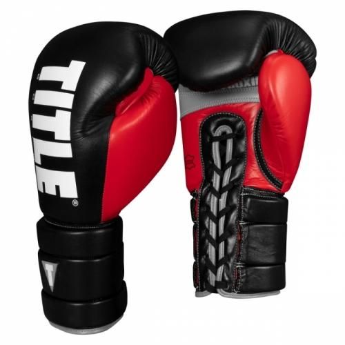 TITLE BOXING スパーリンググローブ 16オンス 赤 紐式