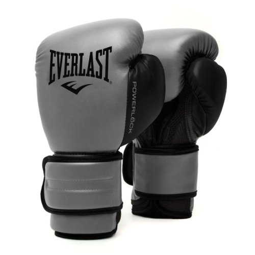 EVERLAST(エバーラスト)　Powerlock 2　スパーリング＆トレーニング・ボクシンググローブ（synthetic  leather製）/グレー×ブラック- ボクシング・格闘技用品　ボックスエリート