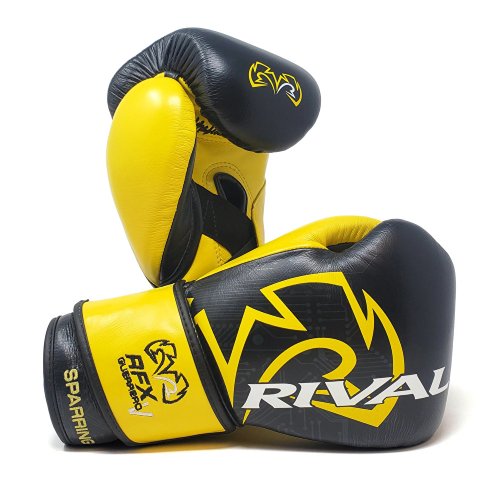 Rival(ライバル) RFX-GUERRERO スパーリング・グローブ・P4Pエディション Vストラップ・マジックテープ式/ブラック×イエロー -  ボクシング・格闘技用品　ボックスエリート