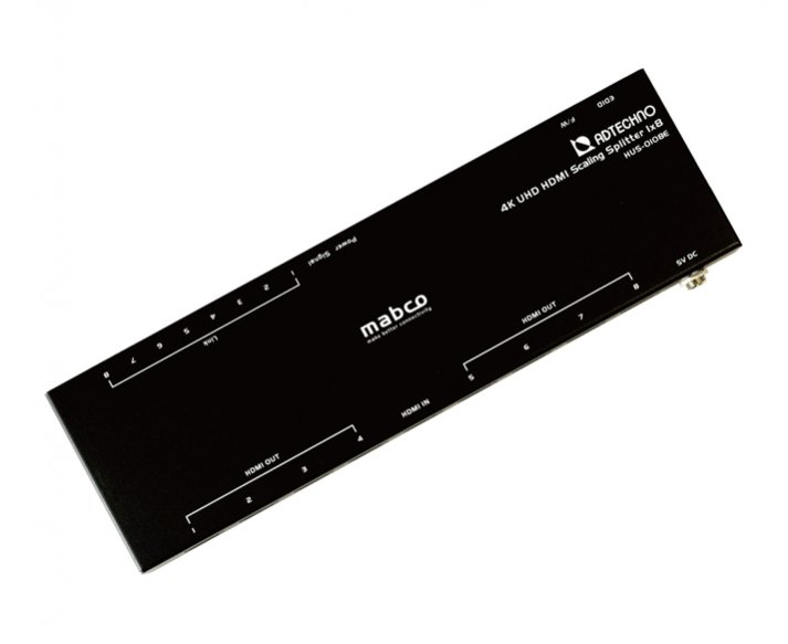 スケーリング機能搭載 業務用薄型HDMI 2.0a 8分配器 「HUS-0108E