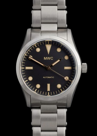 MWC時計 クラシック エクスプローラー 1950 ~60s 36mm 25 石/26石 自動巻き アドベンチャー ウォッチ、レトロ夜光ペイント  サファイア風防 リベットブレス