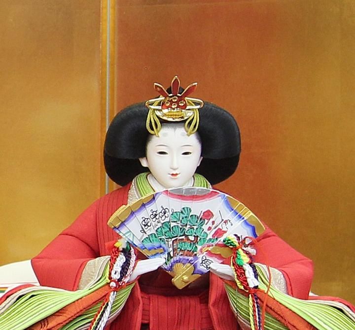 久月監製 清水久遊作 正絹本仕立 三五親王 金箔ｺｰﾃｨﾝｸﾞ六曲金