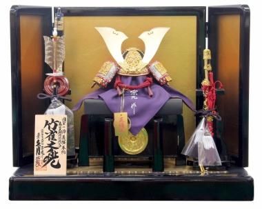中村宗光作 国宝伝 竹雀7号兜 正絹赤糸縅之兜 金屏風平飾り