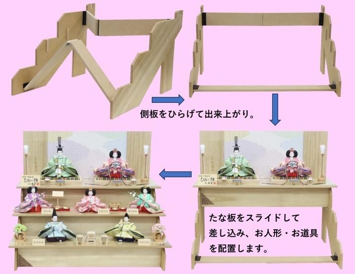 東京久月三段飾り雛人形平安三賢女付雛の詩 屏風は売り切れ