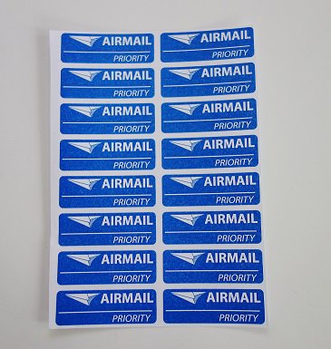 By air mail シール