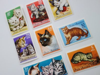 ルーマニア ネコの切手 - Ju-co 海外紙もの・輸入雑貨・ラッピング用品