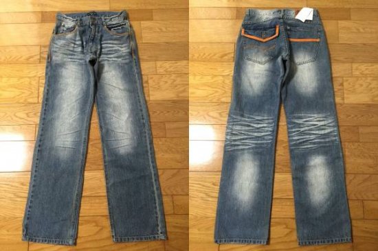 新品 AMORE PURO アモーレプロ ヒゲ加工デニムパンツ サイズ：73