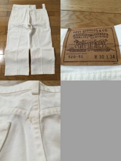 Levi's リーバイス 520-51 ホワイトパンツ サイズ：W30 L34 【中古