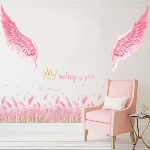 ピンク 天使の羽 ウォールステッカー インテリアステッカー 装飾 おしゃれ 通販