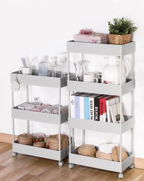 キッチンワゴン 3段 高さ約65cm×幅約41cm×奥行約22cmの通販｜ケイララ