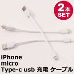 2ܥåȡ iPhone microUSB Type-c ť֥(Ĺ:16cm֥Ĺ:10cm)(ȥå) y3