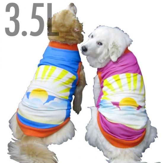 犬服 いぬ服 ドッグタンクトップ お正月や晴れの日 日の出全面プリントタンクトップ 3 5lサイズ 超大型犬