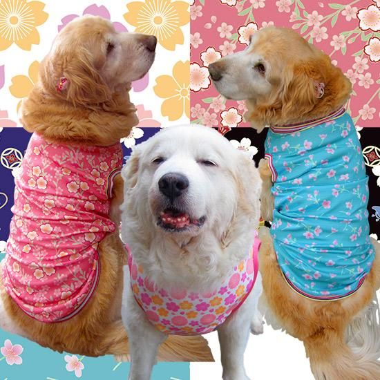 犬服 いぬ服 ドッグタンクトップ さくらプリントタンクトップ 桜 Mサイズ 中型犬