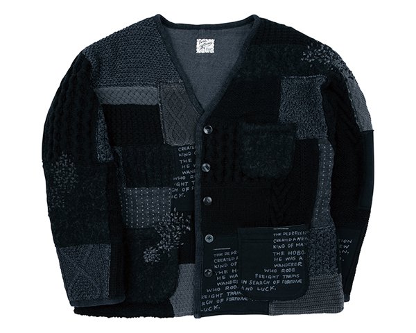 PORTER CLASSIC / H/W PATCHWORK KNIT CARDIGAN [ACOUSTICROCK] sapporo