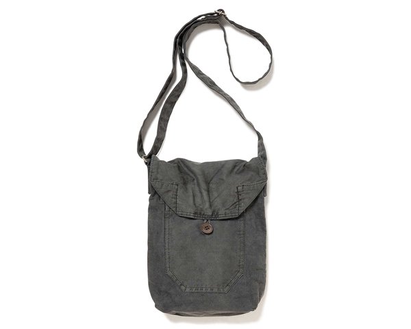 hobo] COTTON TWILL CHARCOAL DYED SHOULDER BAG [ACOUSTICROCK] 札幌