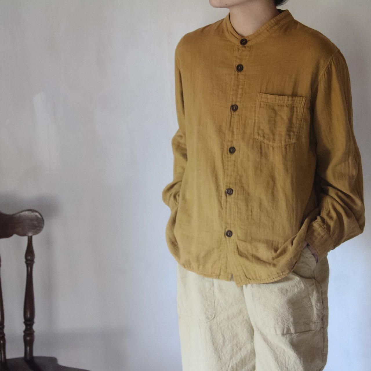 gauze shirt | 柑子色 - ISTIST -草木染めの服- naturalcolor/design