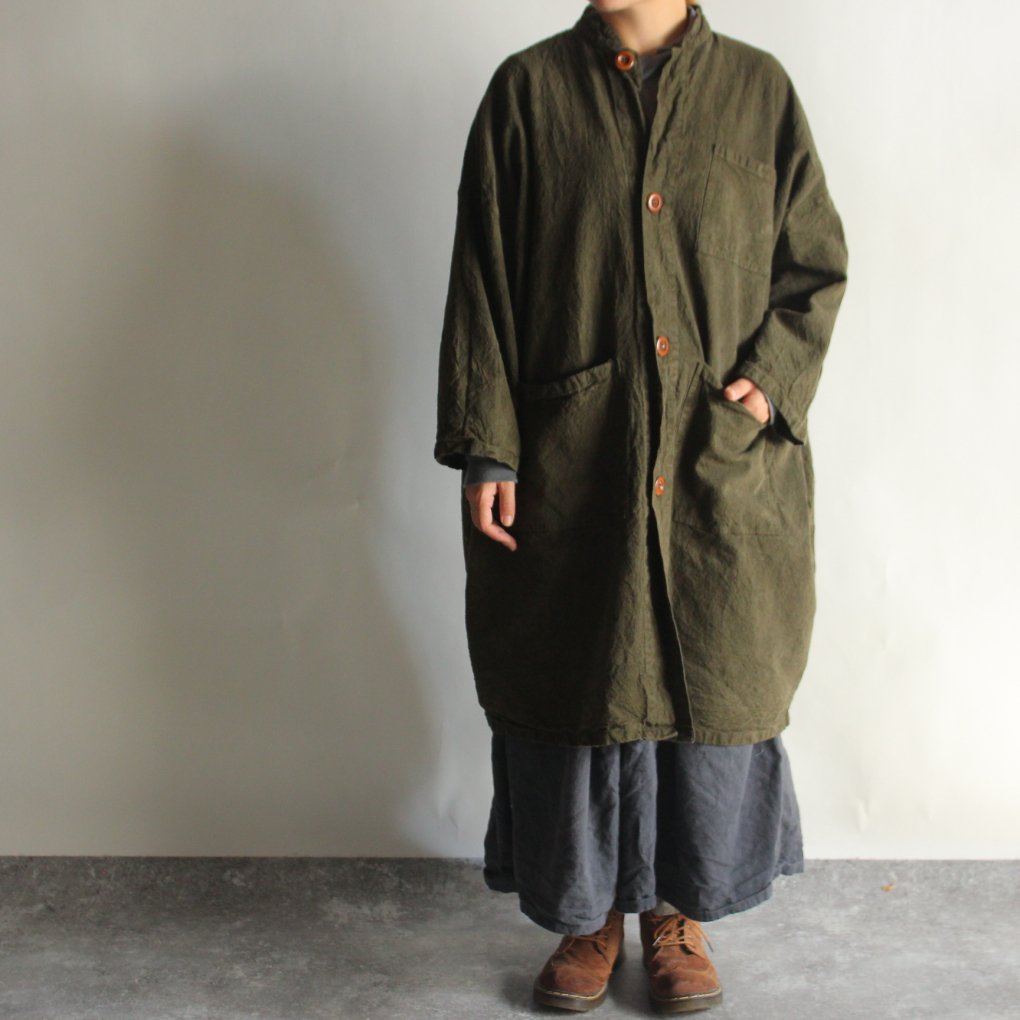 vintage cocoon coat /海松色