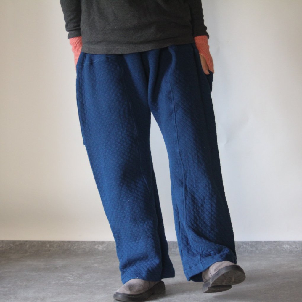 Quilt pants /群青色