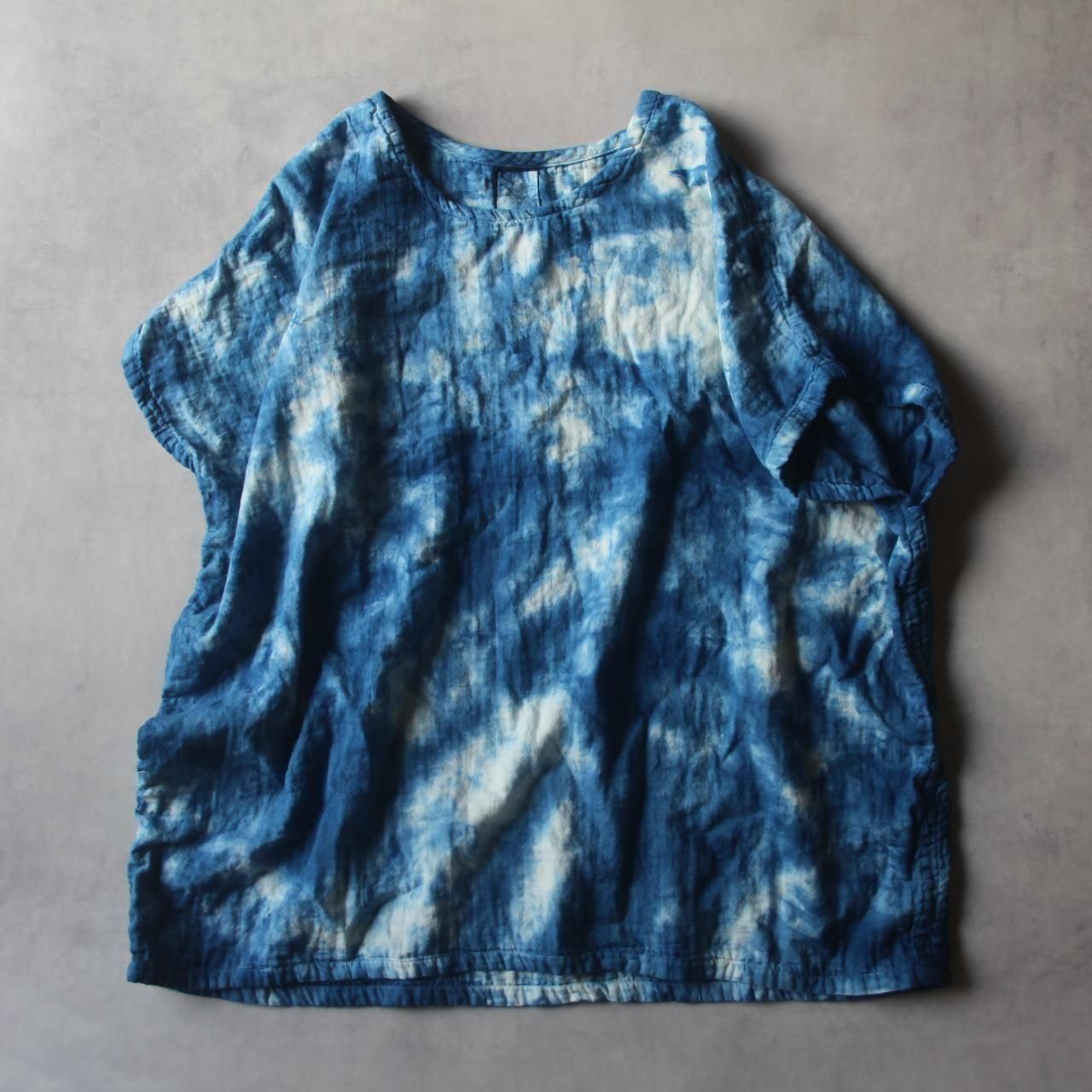 新品☆うさとの服☆トップス コットン/ インディゴ草木染め