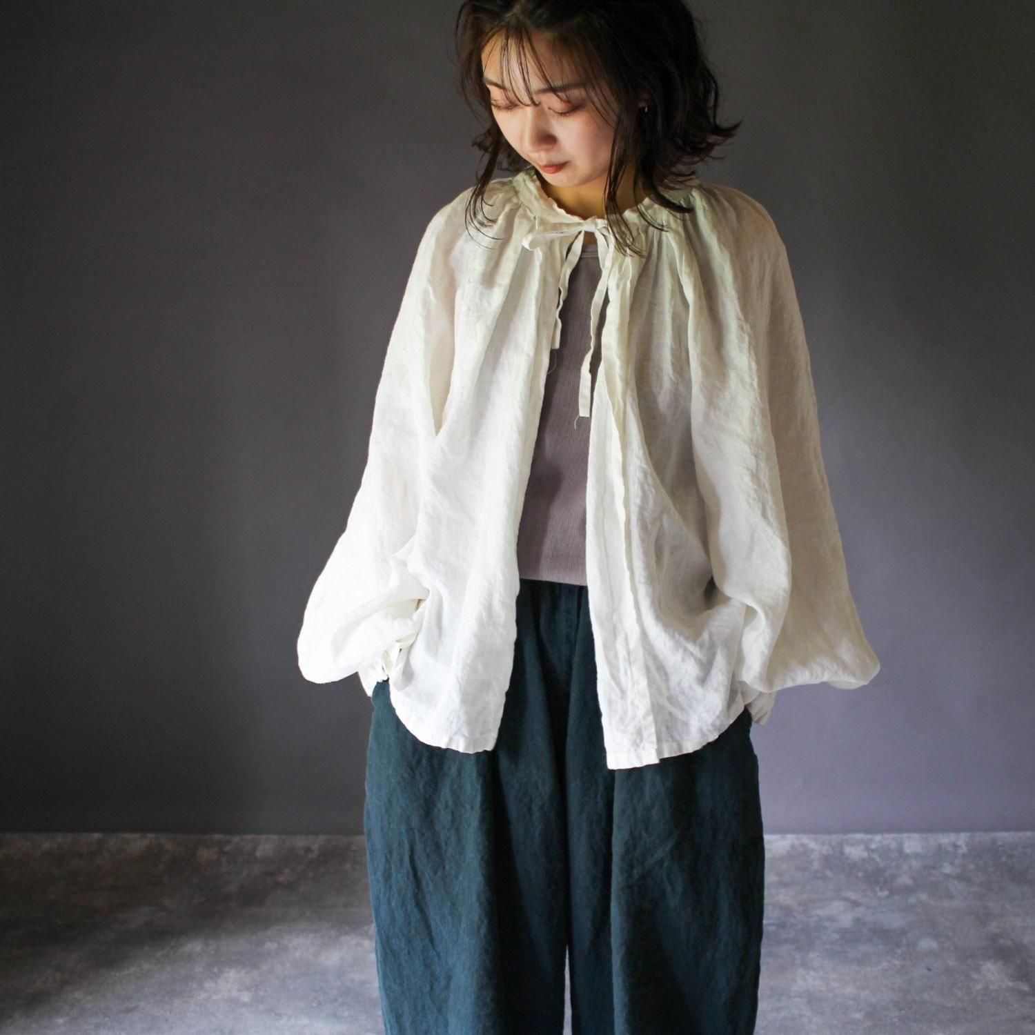 tsugumi  reversible airy blouse / white