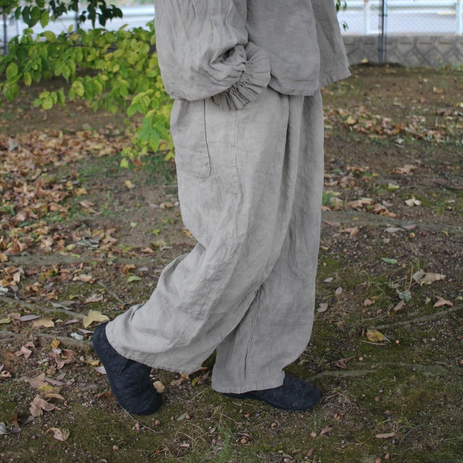 asane - linen tuck pants / Ϸݿ