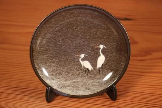 小絵皿「白鷺文（二羽）」 - 現川焼の伝統を守る全国唯一の窯元