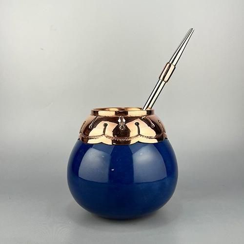 CERAMICA COBRE CINCELADO AZUL-A - AIRAUDO PLATERO