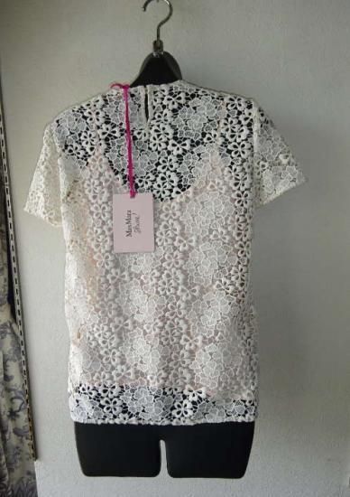 ETTORE インナー付き レースデザインブラウス アイヴォリー MaxMara Shine Max Mara ETTORE インナー付き レースデザインブラウス