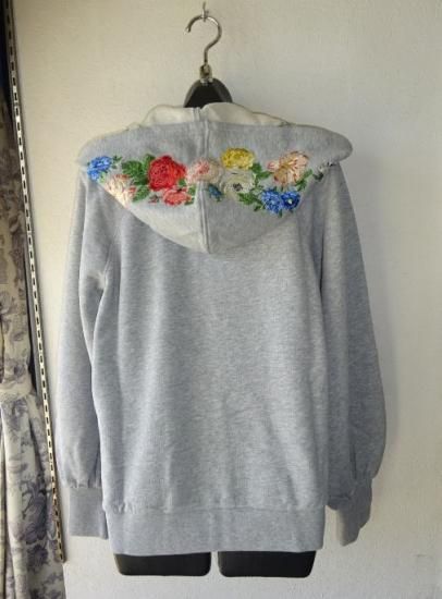 ★新品　マックスマーラ　ブルゾン　パーカー　花刺繍❤︎パフスリーブ✨ビジューXL HUG.U ブルゾン レース 甘辛MIX レディース アウター ジャンパー