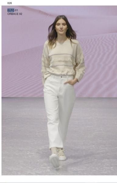 ELFO ビーズ&フリンジデザイン コットンニット オフホワイト MaxMara WEEKEND ELFO ビーズ＆フリンジデザイン コットンニット オフホワイト