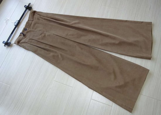 SPADINO-01 タック入り コーデュロイワイドパンツ キャメル 'S MaxMara