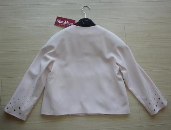 MaxMara STUDIO ベージュ ノーカラージャケット　定価135300円 Max Mara Studio マックスマーラ ストゥディオ アウター