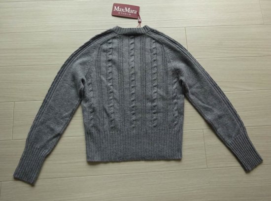 APPIA カシミア混 Ｖネック アラン模様ニット グレー MaxMara STUDIO