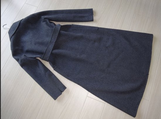 PALORE-23 一枚仕立て ハンドメイド ベルテッドコート チャコールグレー 'S MaxMara