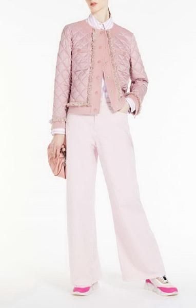 激安！特価品 FERRO キルティングデザインジャケット スモークピンク MaxMara ナイロンジャケット