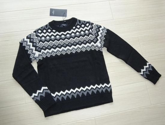 EDICOLA  アルパカ混 編み込みデザインニット 黒 MaxMara WEEKEND EDICOLA アルパカ混 編み込みデザインニット 黒 MaxMara WEEKEND