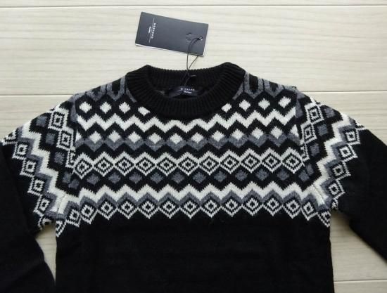 EDICOLA  アルパカ混 編み込みデザインニット 黒 MaxMara WEEKEND EDICOLA アルパカ混 編み込みデザインニット 黒 MaxMara WEEKEND