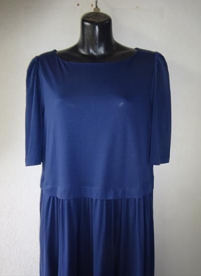 SNACK-11 ハイウエスト切り替え ジャージワンピース 紺 MaxMara WEEKEND