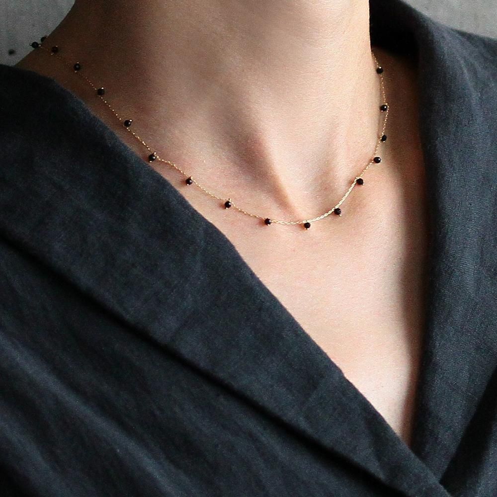Onyx Beads Necklace K18
