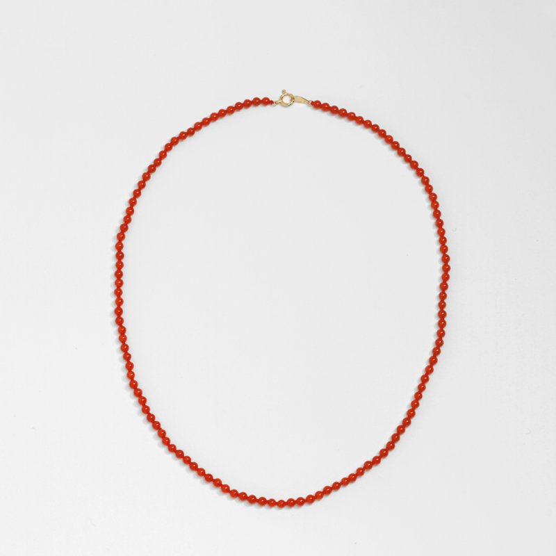 Red Coral Beads Necklace 37cm