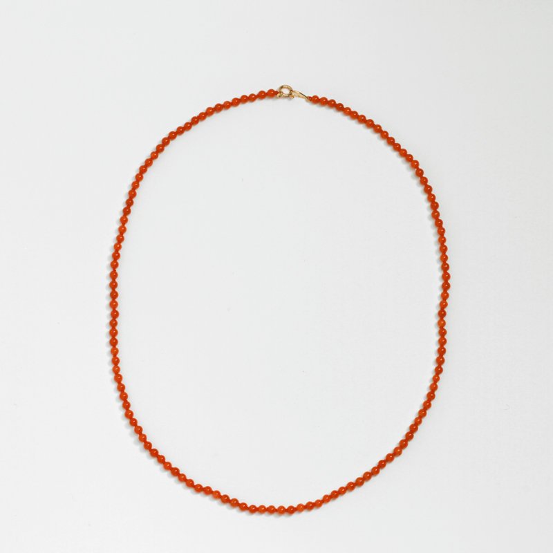 Red Coral Beads Necklace 39.5cm