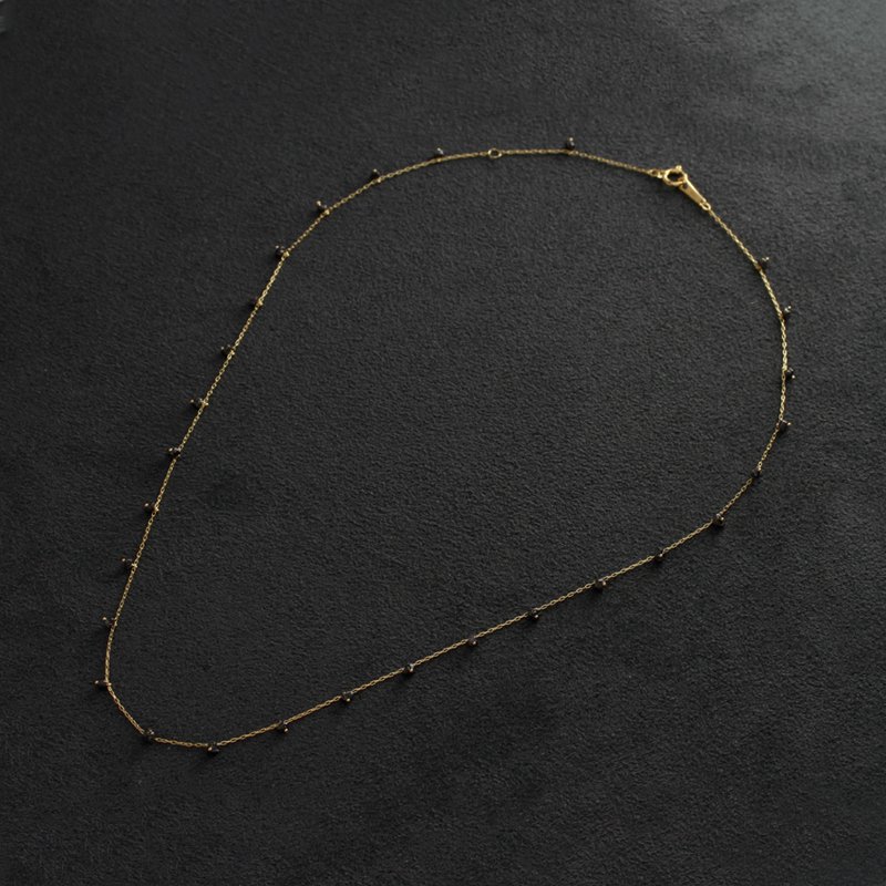 Black diamond (Rough) Beads Necklace K18