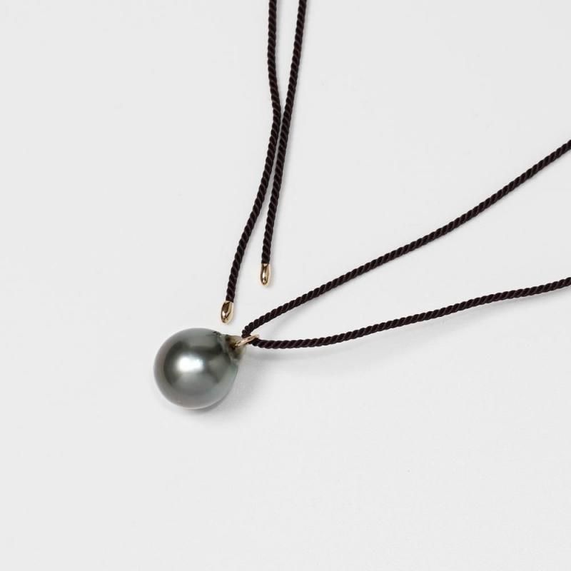 Silver-Black Pearl_code Necklace