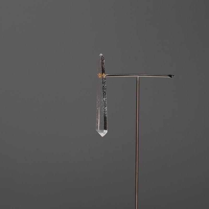 Double-pointed quartz5 earring K18 Gold