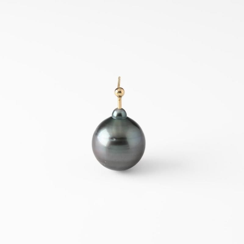 Silver-Black Pearl K18 Single Pierce