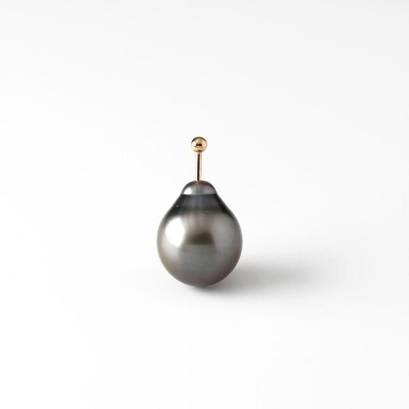 Silver-Black Pearl K18 Single Pierce