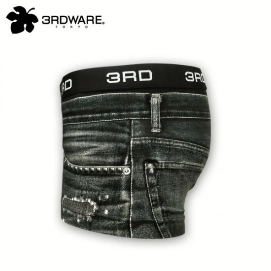 パンツ black all damage denim pants(mmoption) Damage Denim Black「ダメージデニム」[3RDWARE]ボクサーパンツ